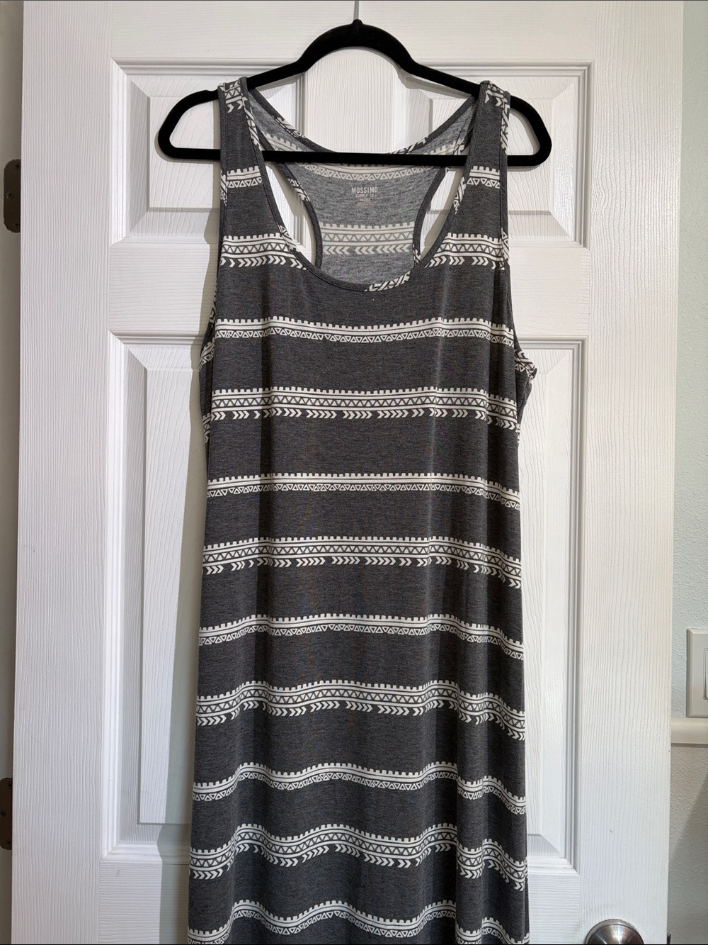 Mossimo Supply Co. Gray & White Striped Racerback Tank Dress
